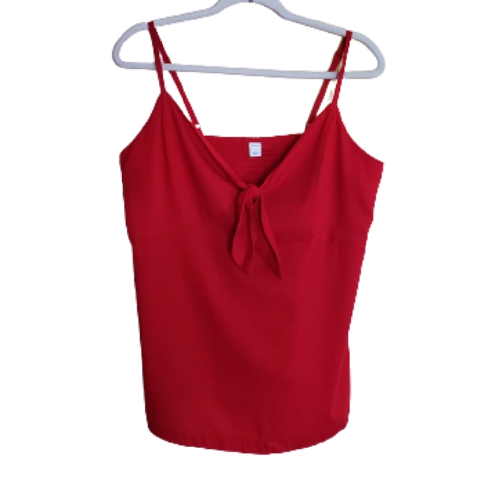 Old Navy Tie Front Cami Top Red Size L
